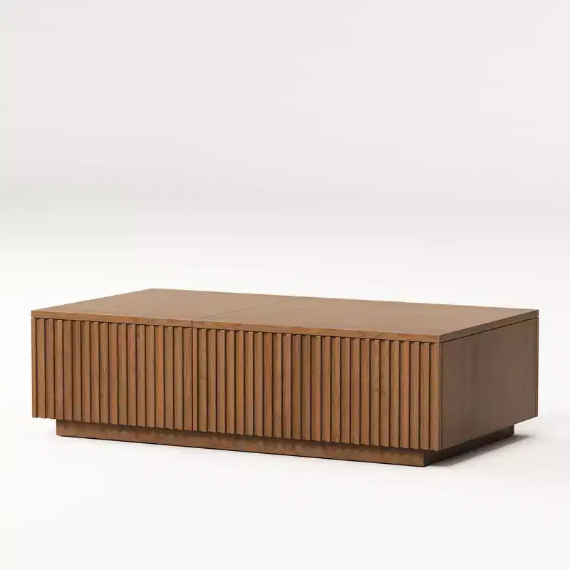 51.1 Mid-Century Modern Lift Top Coffee Table, Walnut Rectangular Center Table for Living Room