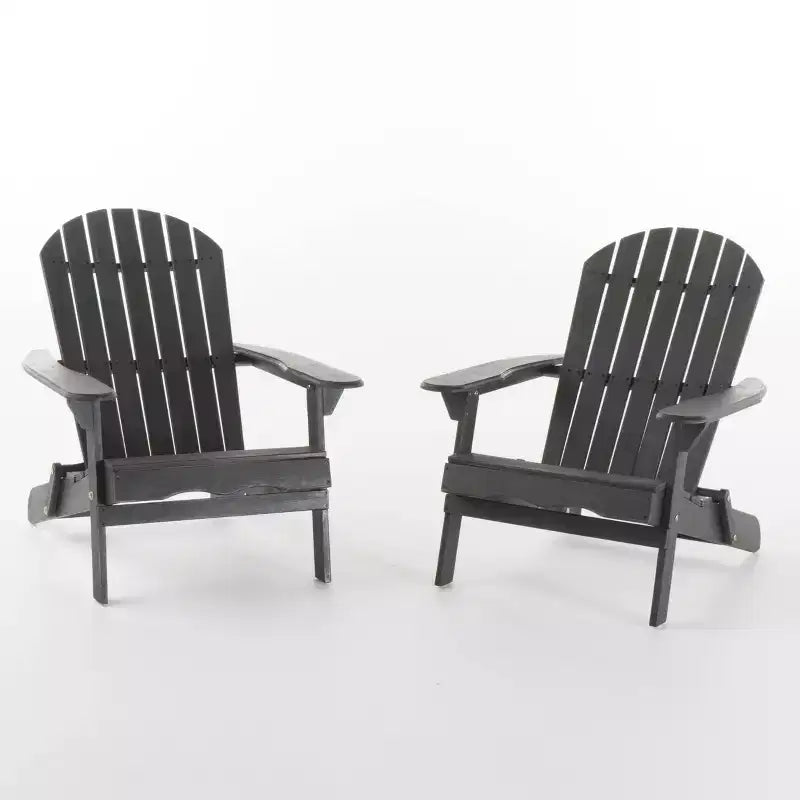 Hanlee Set of 2 Folding Wood Adirondack Chair - Christopher Knight Home