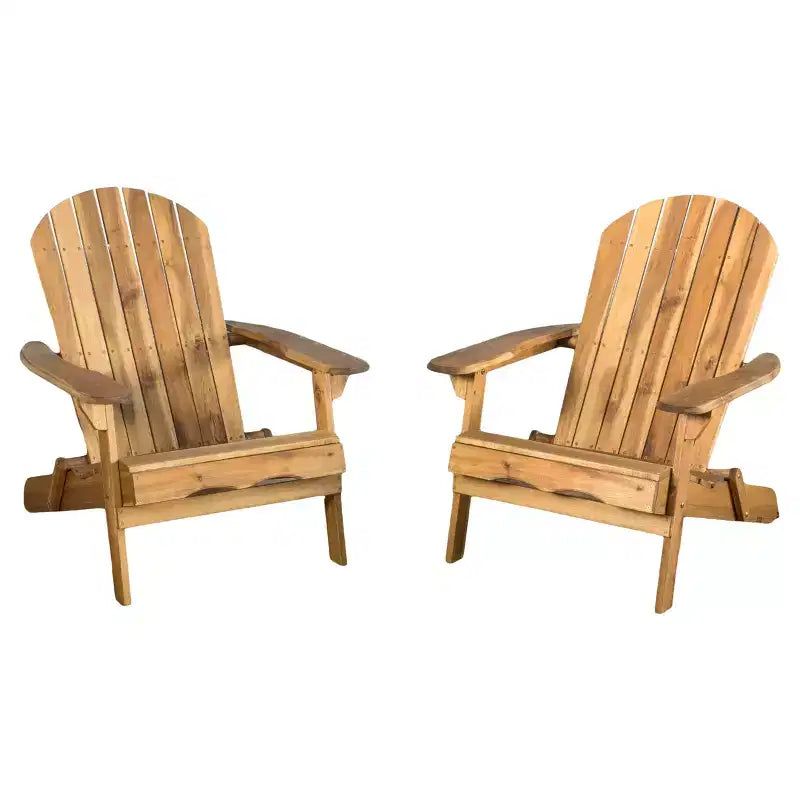 Hanlee Set of 2 Folding Wood Adirondack Chair - Christopher Knight Home