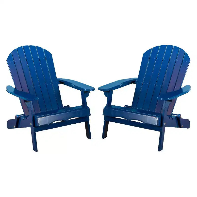 Hanlee Set of 2 Folding Wood Adirondack Chair - Christopher Knight Home