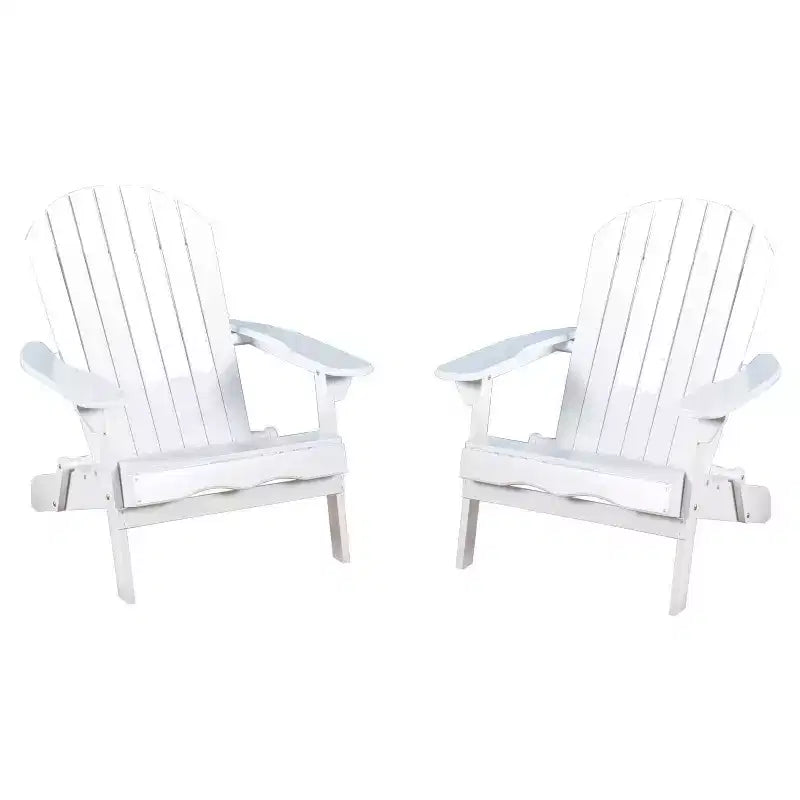 Hanlee Set of 2 Folding Wood Adirondack Chair - Christopher Knight Home