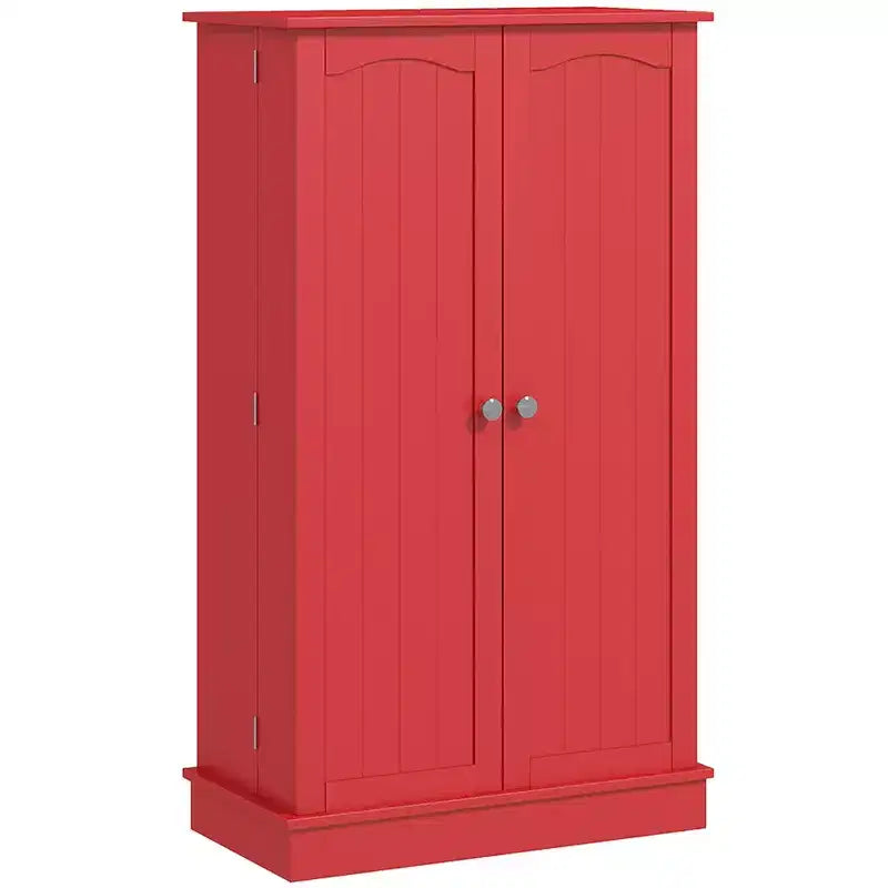 HOMCOM Meuble de cuisine 41, Armoire de cuisine à 2 portes avec 5 étagères de rangement, 12 porte-épices et étagères réglables pour salle à manger