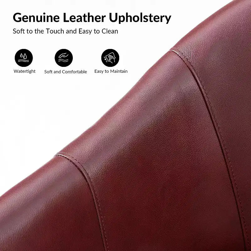 Pocono Transitional Genuine Leather Swivel Barrel Chair With Solid Wood Base Set of 2Artful Living Design
