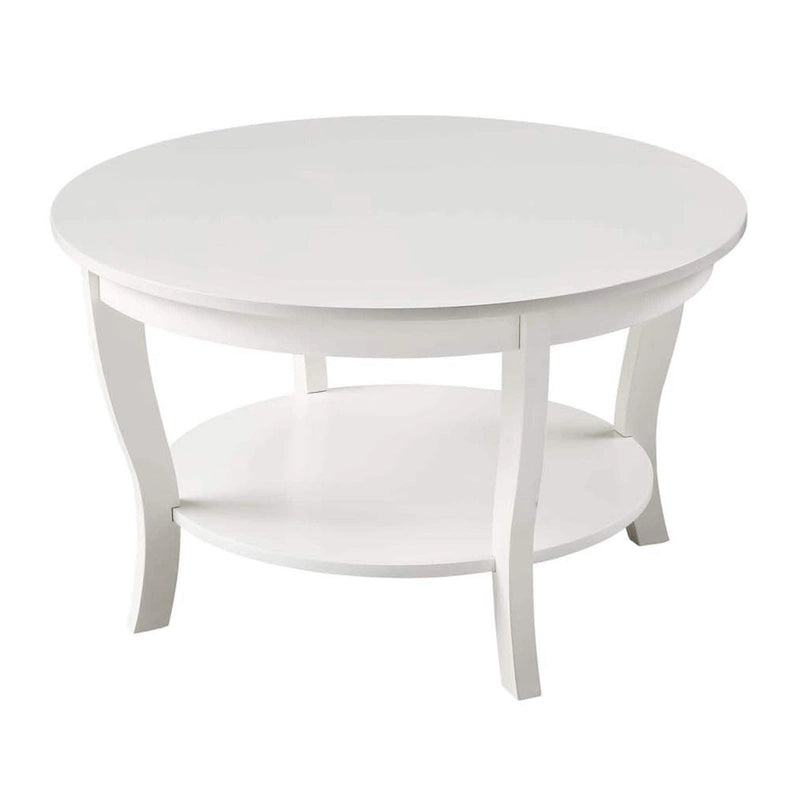 Convenience Concepts American Heritage Round Coffee Table with Shelf