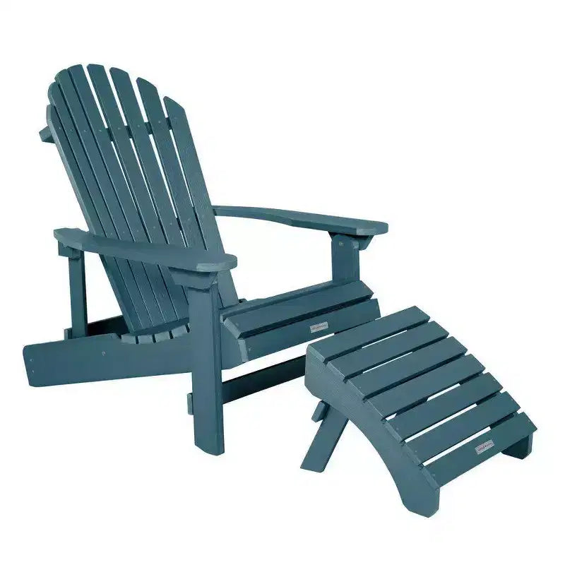 Hamilton Folding & Reclining Adirondack Chair with Folding Adirondack Ottoman - Highwood