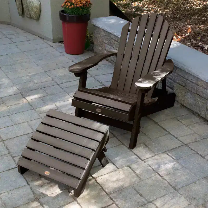 Hamilton Folding & Reclining Adirondack Chair with Folding Adirondack Ottoman - Highwood