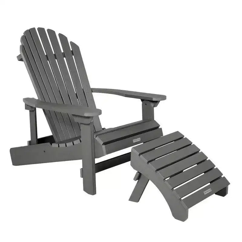 Hamilton Folding & Reclining Adirondack Chair with Folding Adirondack Ottoman - Highwood