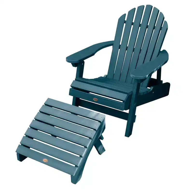 Hamilton Folding & Reclining Adirondack Chair with Folding Adirondack Ottoman - Highwood