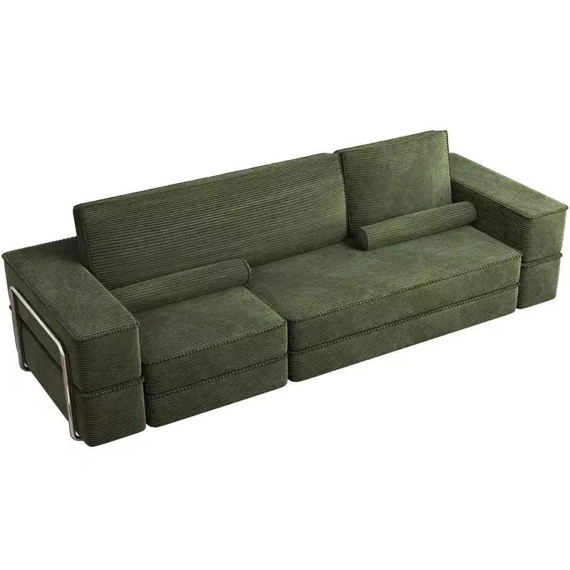Convertible Cloud Sectional Couch Comfy Corduroy Sectional Sofa Comfy Couch With Deep Seat & High Pillows Easy To Assemble