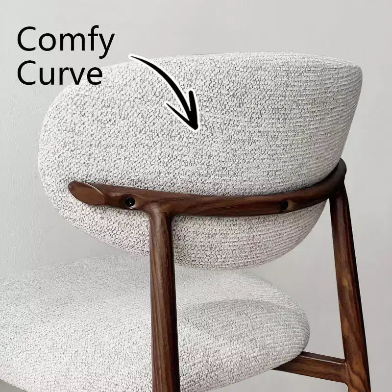 Set of 4 Modern Upholstered Dining Chairs with Curved Backrest, Iron Frame Armless Side Chairs for Dining Room, Kitchen-Panipeachy