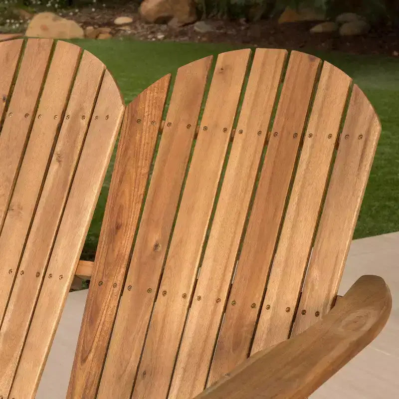 Malibu Acacia Wood Patio Adirondack Loveseat - Christopher Knight Home
