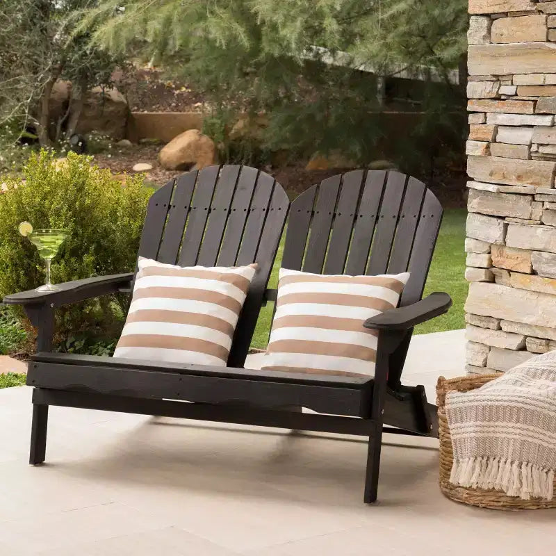 Malibu Acacia Wood Patio Adirondack Loveseat - Christopher Knight Home