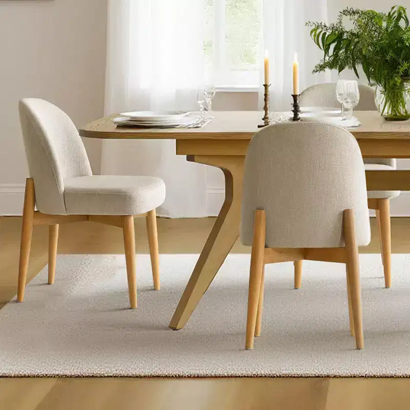 7-Piece Dining Table Set, 78-96 Extendable Trestle Base Table with Upholstered Chairs Featuring Solid Wood Legs-Panipeachy