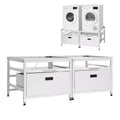 VEVOR Laundry Pedestal, 22.6 in Height, 29x29 in Washer and Dryer Pedestals with Pull-out Tray and Storage Space,800 lbs Load Capacity,Non-Slip,White