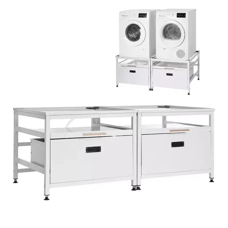 VEVOR Laundry Pedestal, 22.6 in Height, 29x29 in Washer and Dryer Pedestals with Pull-out Tray and Storage Space,800 lbs Load Capacity,Non-Slip,White