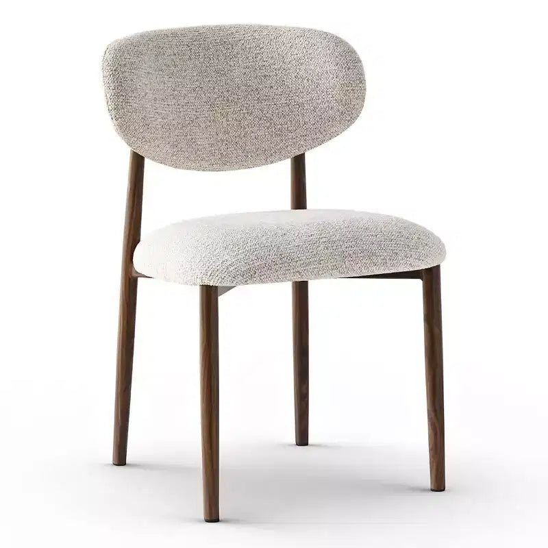 Set of 4 Modern Upholstered Dining Chairs with Curved Backrest, Iron Frame Armless Side Chairs for Dining Room, Kitchen-Panipeachy