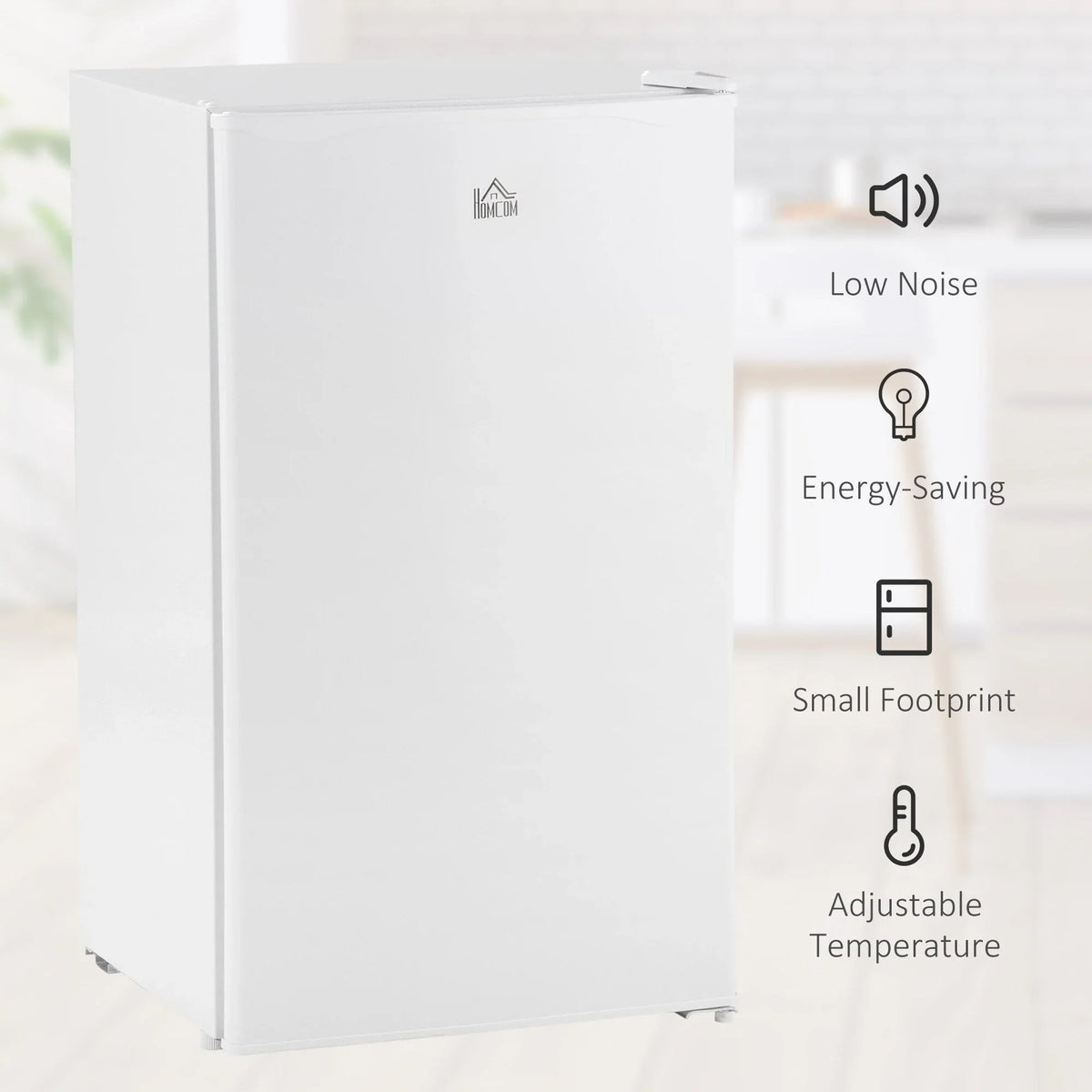 HOMCOM Mini-réfrigérateur de 90,6 L avec congélateur, Réfrigérateur compact à porte unique avec thermostat réglable pour chambre