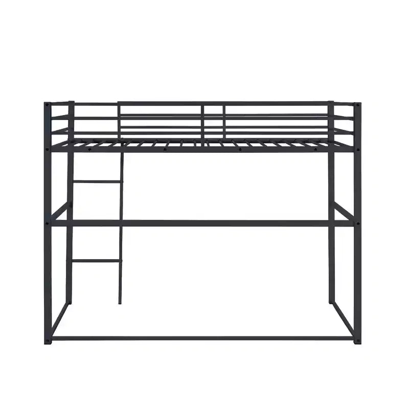 Twin Metal Loft Bed  Guard Rails & Flat Ladder