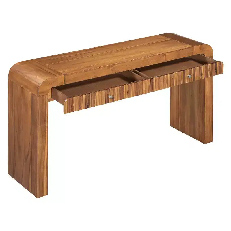 Whisen Rustic Console Table Entryway Table Side Table with Fluted Drawer Front