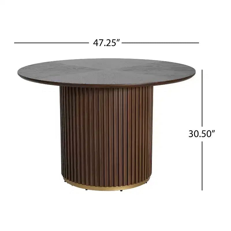 Christopher Knight Home Shankar Modern 5 Piece Round Dining Table Set with Rubberwood Upholstered Chairs