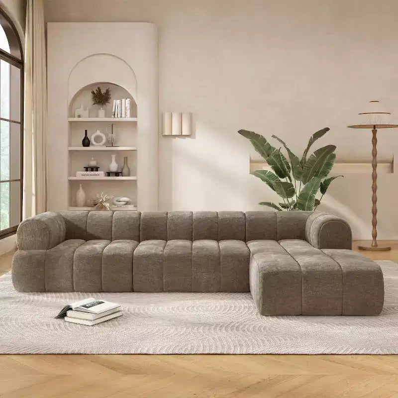 Canapé d'angle moderne Christopher Knight Home Keri 122 en mousse haute densité avec dossier bas