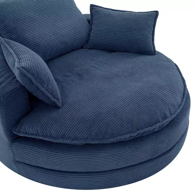 Fauteuil d'appoint pivotant à 360°, Fauteuil pivotant rond en forme de baril avec coussin pour salon