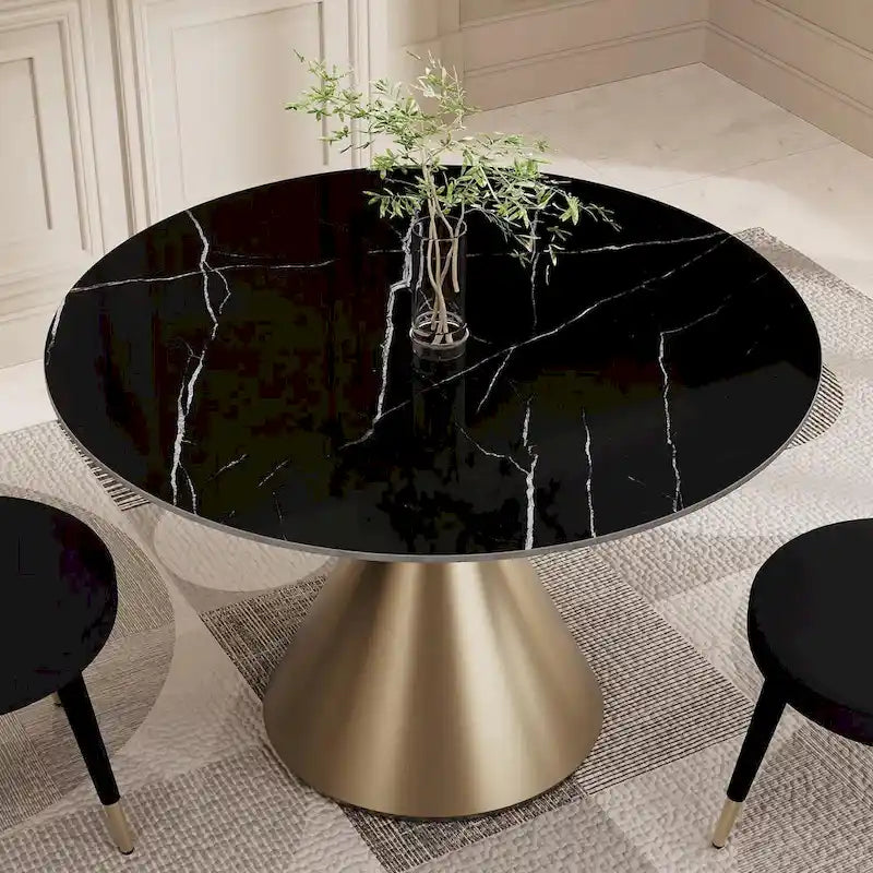 Morden Fort Modern Luxury 5- Piece Round Dining Table and Chair Set