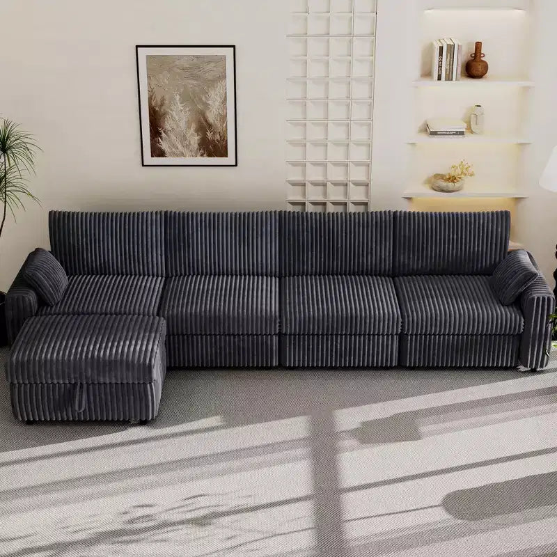 Dyonery Modular Corduroy Sectional Sofa with Washable Covers