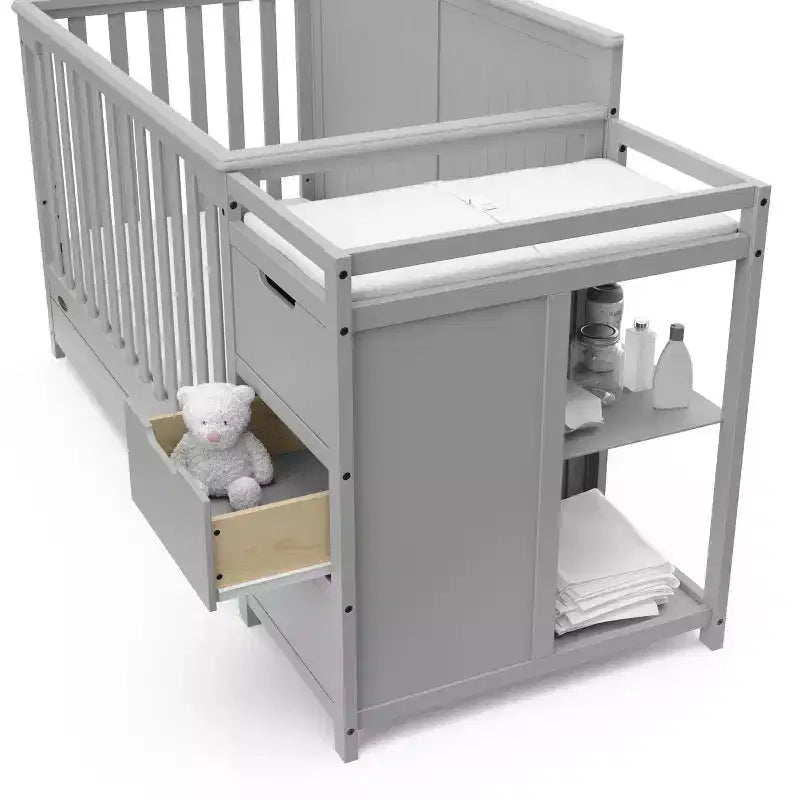 5-in-1 Convertible Crib and Changer with Drawer