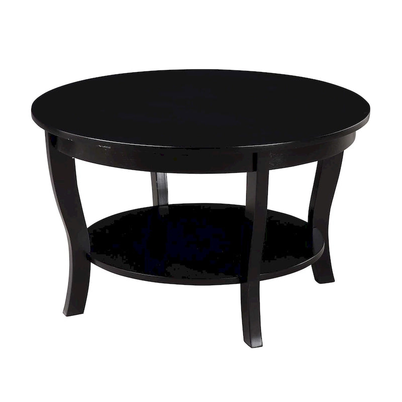 Convenience Concepts American Heritage Round Coffee Table with Shelf