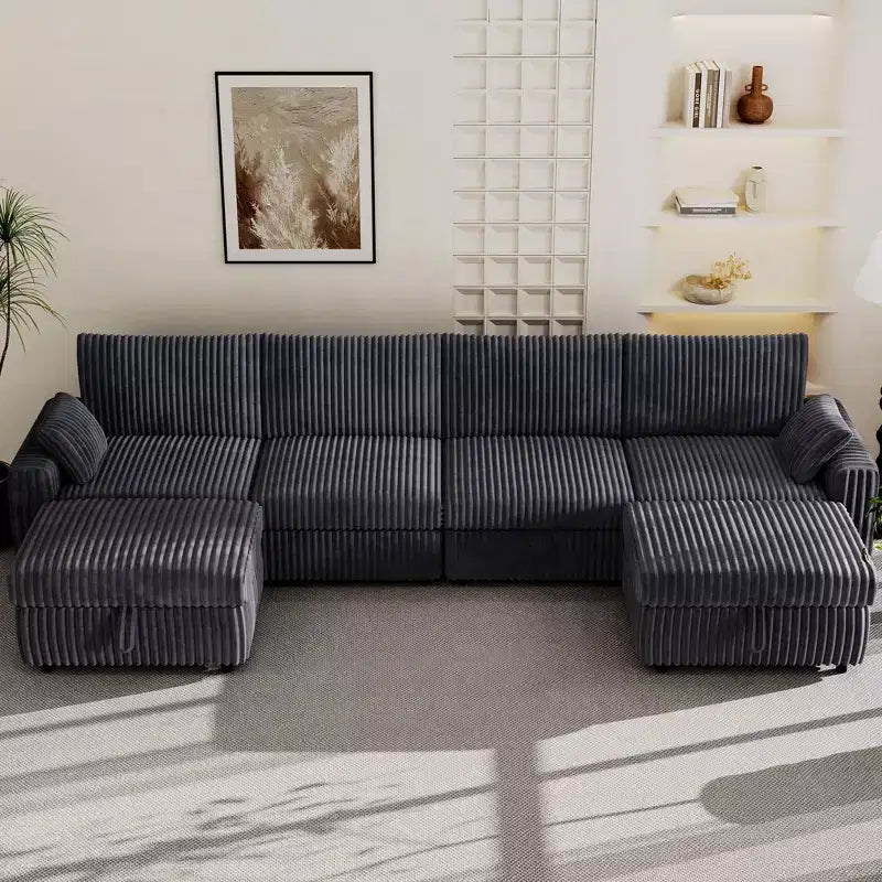 Dyonery Modular Corduroy Sectional Sofa with Washable Covers