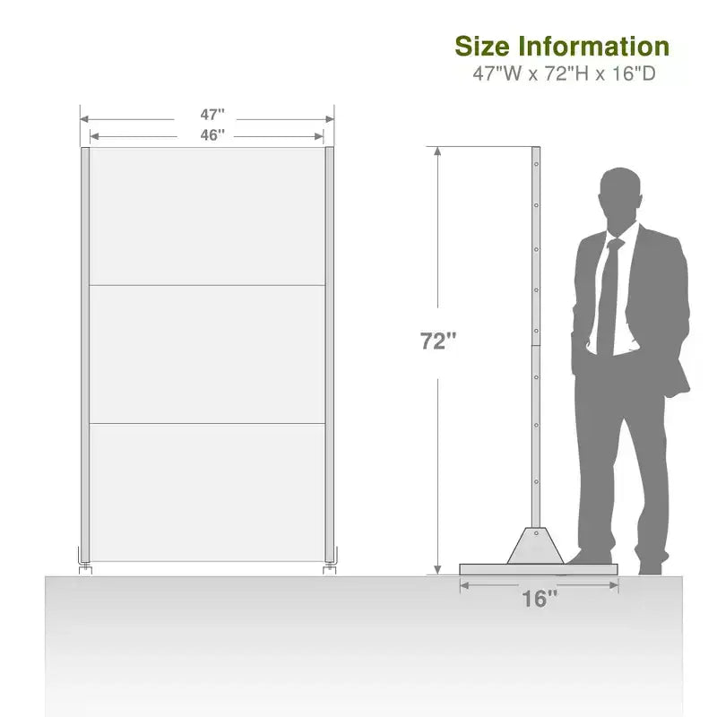 Star 01 Black Galvanized Steel Screen 183x120x40cm