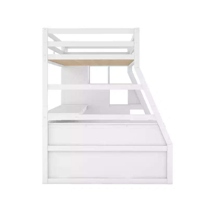 Twin Size Loft Bed with 7 Drawers, 2 Shelves, Cabinet and Desk for Kids and Teens