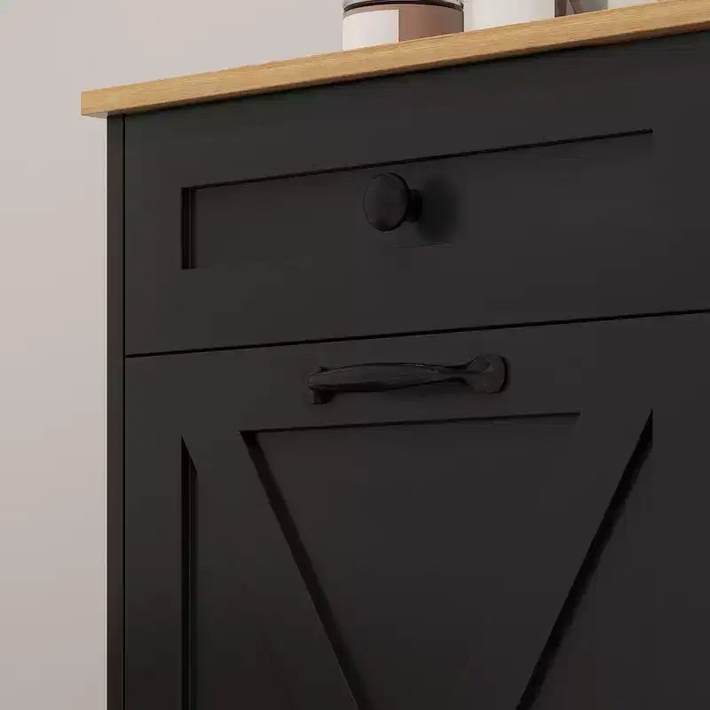 HOMCOM Tilt Out Laundry Hamper Cabinet Bathroom Storage Cabinet with 2 Removable Baskets and 2 Drawers