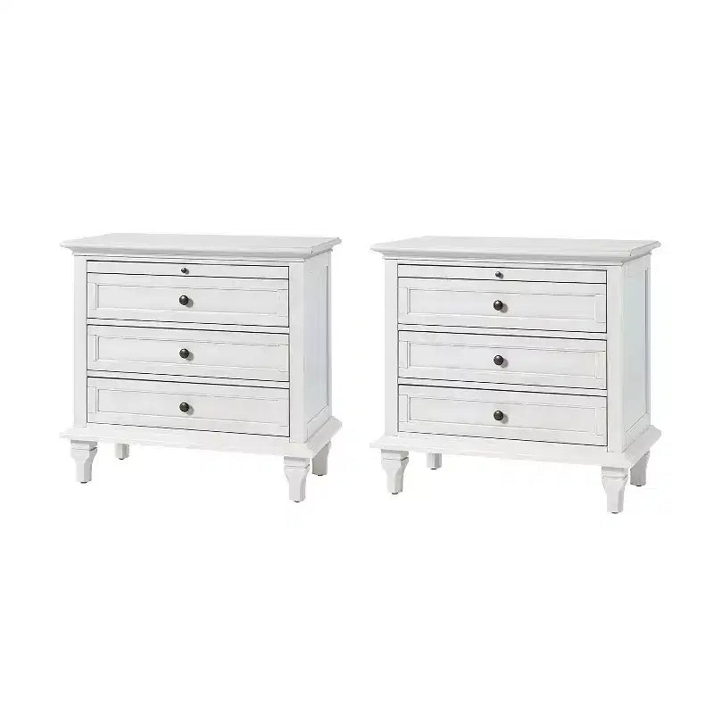 Giorgio 3 - Drawer end table with Built-In Outlets Set of 2|HULALA HOME