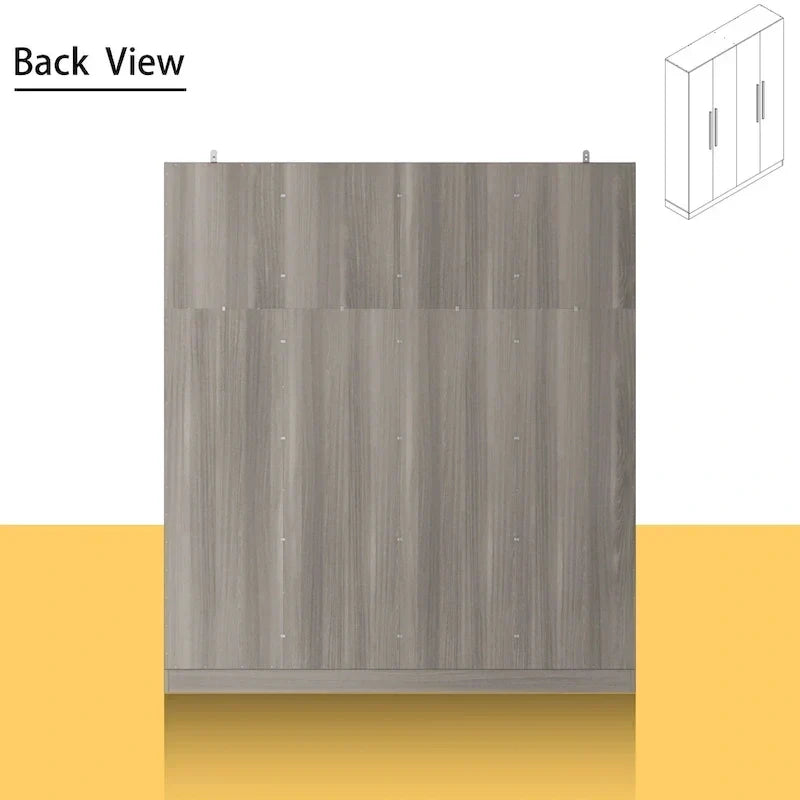 Modern Freestanding Solid Wood Wardrobe Closet With Storage Shelves