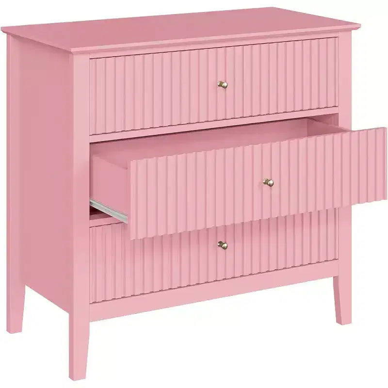 Heynemo 3 Drawer Dresser, Painted 30 Inch Tall Wood Nightstand with Storage, Wide Modern Chest of Drawers with Ball Bearing Slide