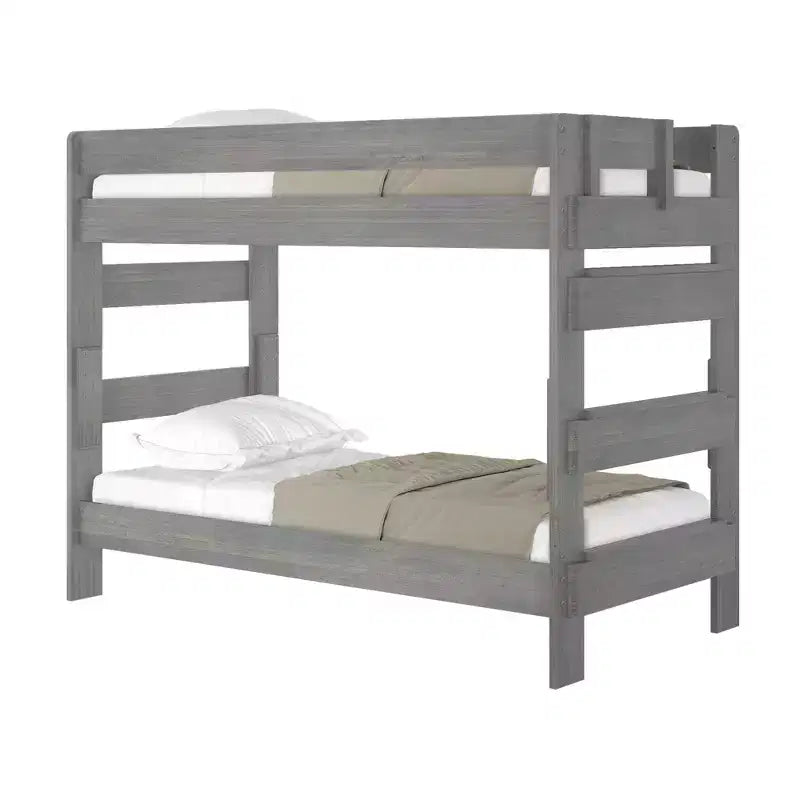 Plank+Beam Solid Wood Farmhouse Twin over Twin Bunk Bed for Adult