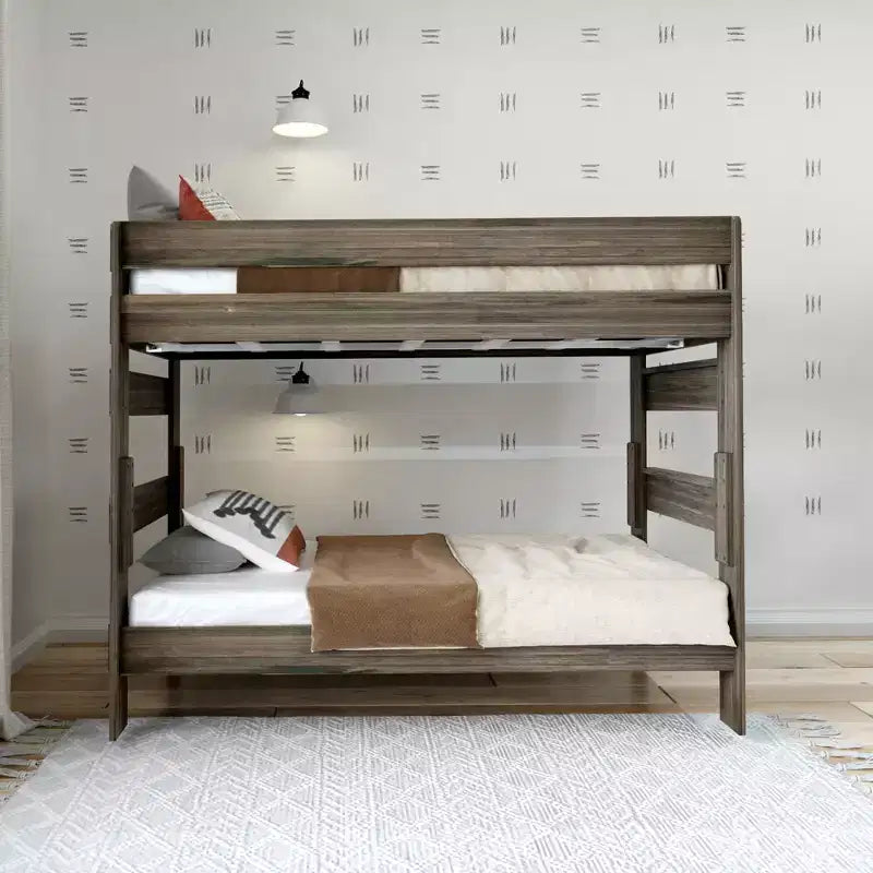 Plank+Beam Solid Wood Farmhouse Twin over Twin Bunk Bed for Adult