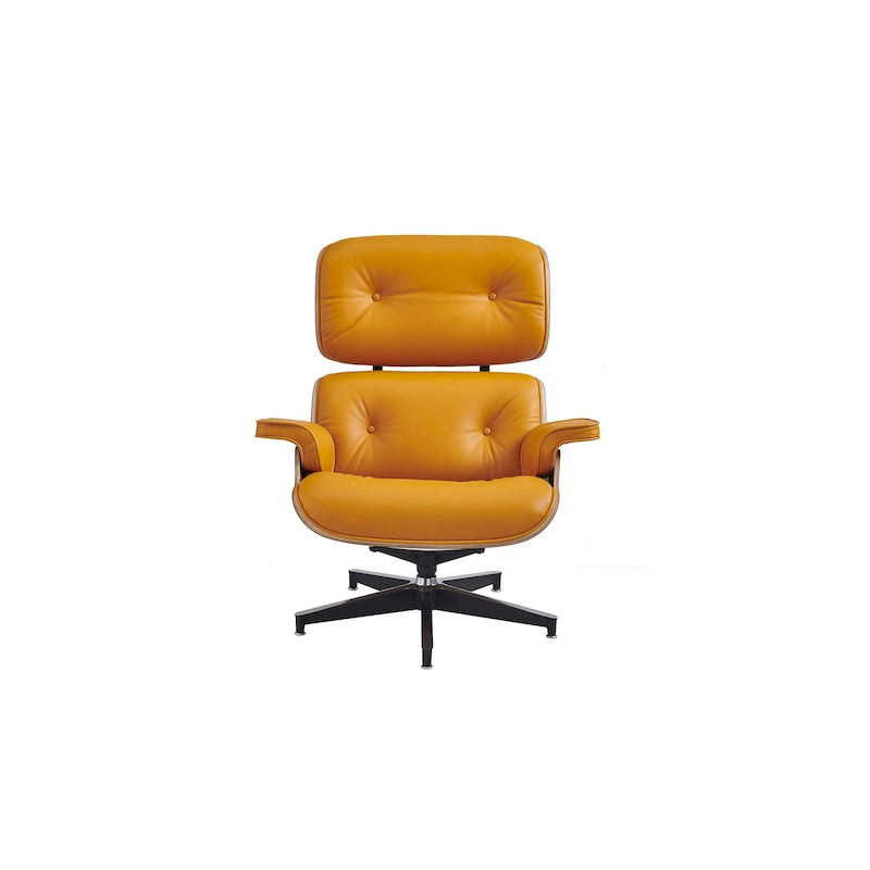 Fauteuil inclinable en cuir de style Mid-Century Modern