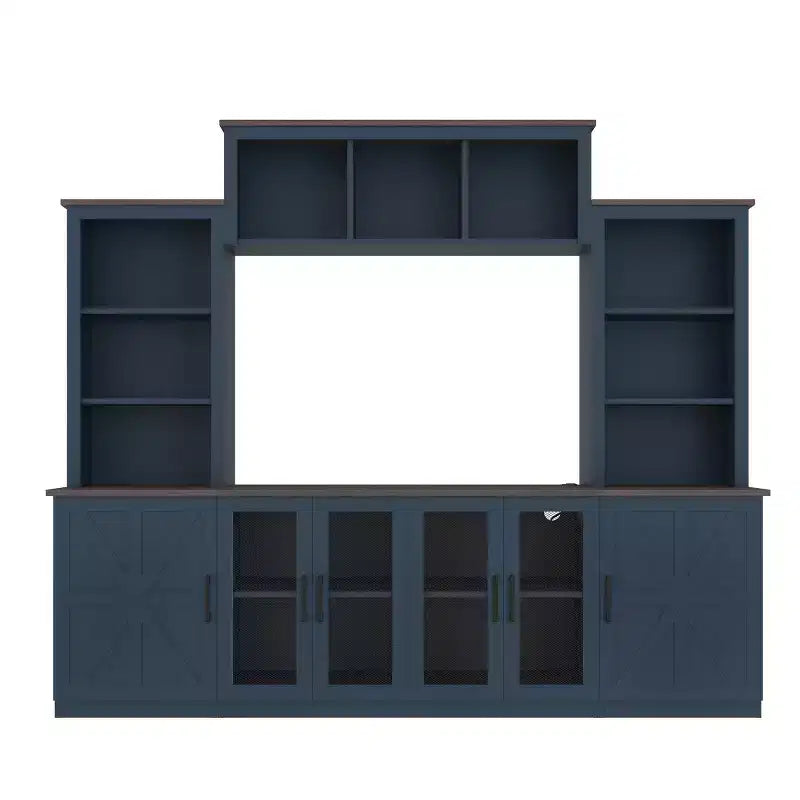 Modern TV Stand for 55-Inch TV with Charging Station, Media Console with Large Storage Cabinets, Entertainment Center for Living Room-Panipeachy