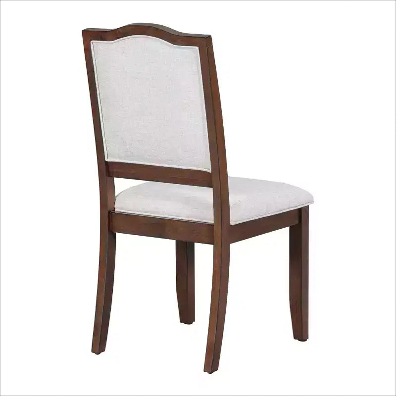 Set of 4 Farmhouse Dining Chairs with High Backs and Upholstered Seating