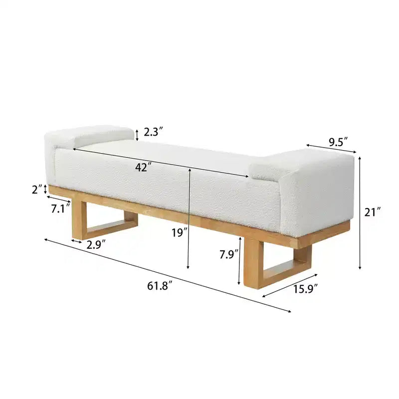 Christopher Knight Home Paulina Modern Rubberwood Boucle Upholstered Bench