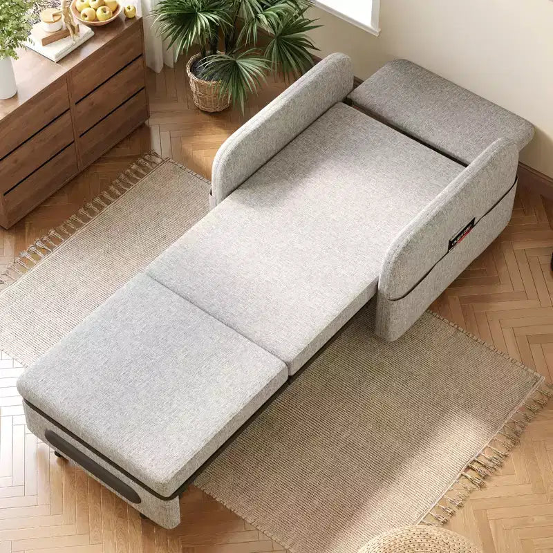 Fauteuil convertible 3-en-1 Gaoyangjiaju avec tiroir de rangement - Canapé-lit gigogne avec poche latérale et oreiller - Gris