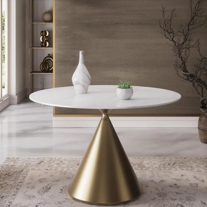 Morden Fort Modern Luxury 5- Piece Round Dining Table and Chair Set