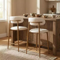 Counter Height Bar Stool with Upholstered Seat & Metal Legs, 26.3 Modern Kitchen Island Chair