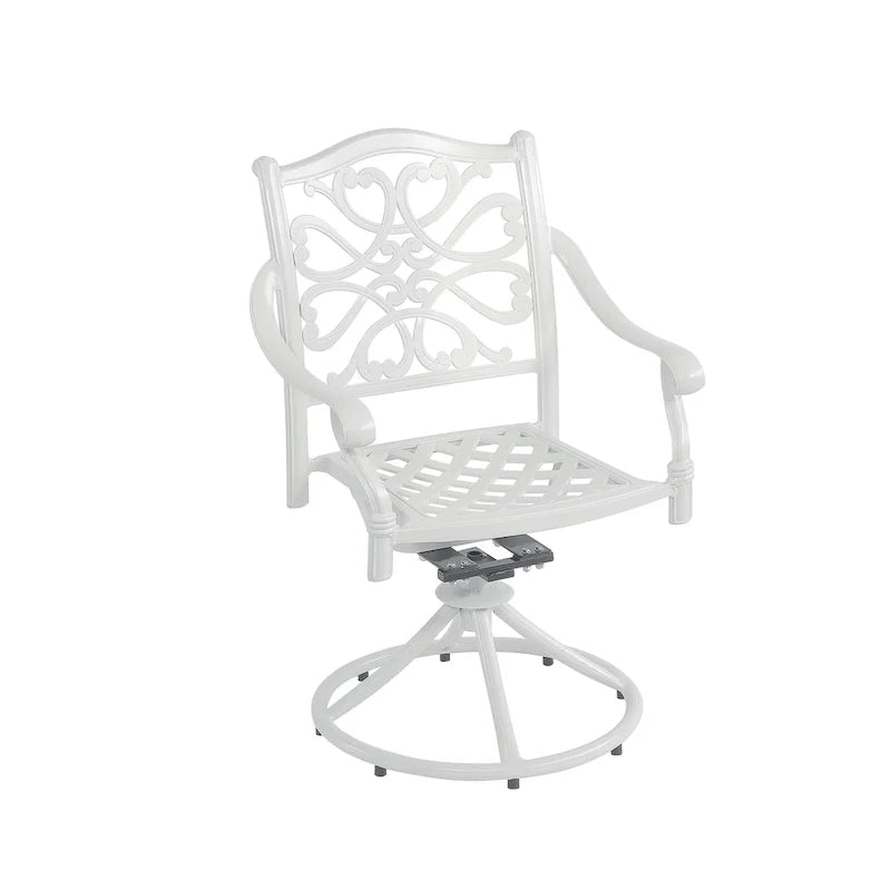5-Piece Cast Aluminum Patio Dining Set with 4 Swivel Chair