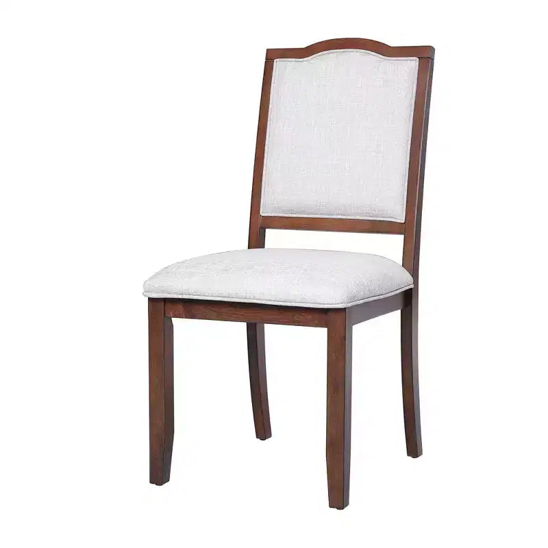 Set of 4 Farmhouse Dining Chairs with High Backs and Upholstered Seating