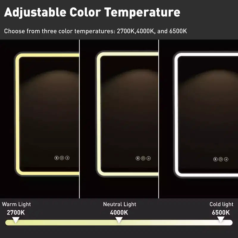 Black / White / Gold LED Medicine Cabinet, Single Door, Left or Right Hinge, Recessed or Wall-Mounted