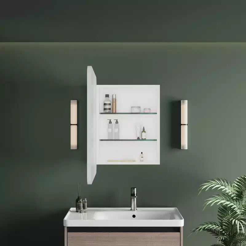 Black / White / Gold LED Medicine Cabinet, Single Door, Left or Right Hinge, Recessed or Wall-Mounted